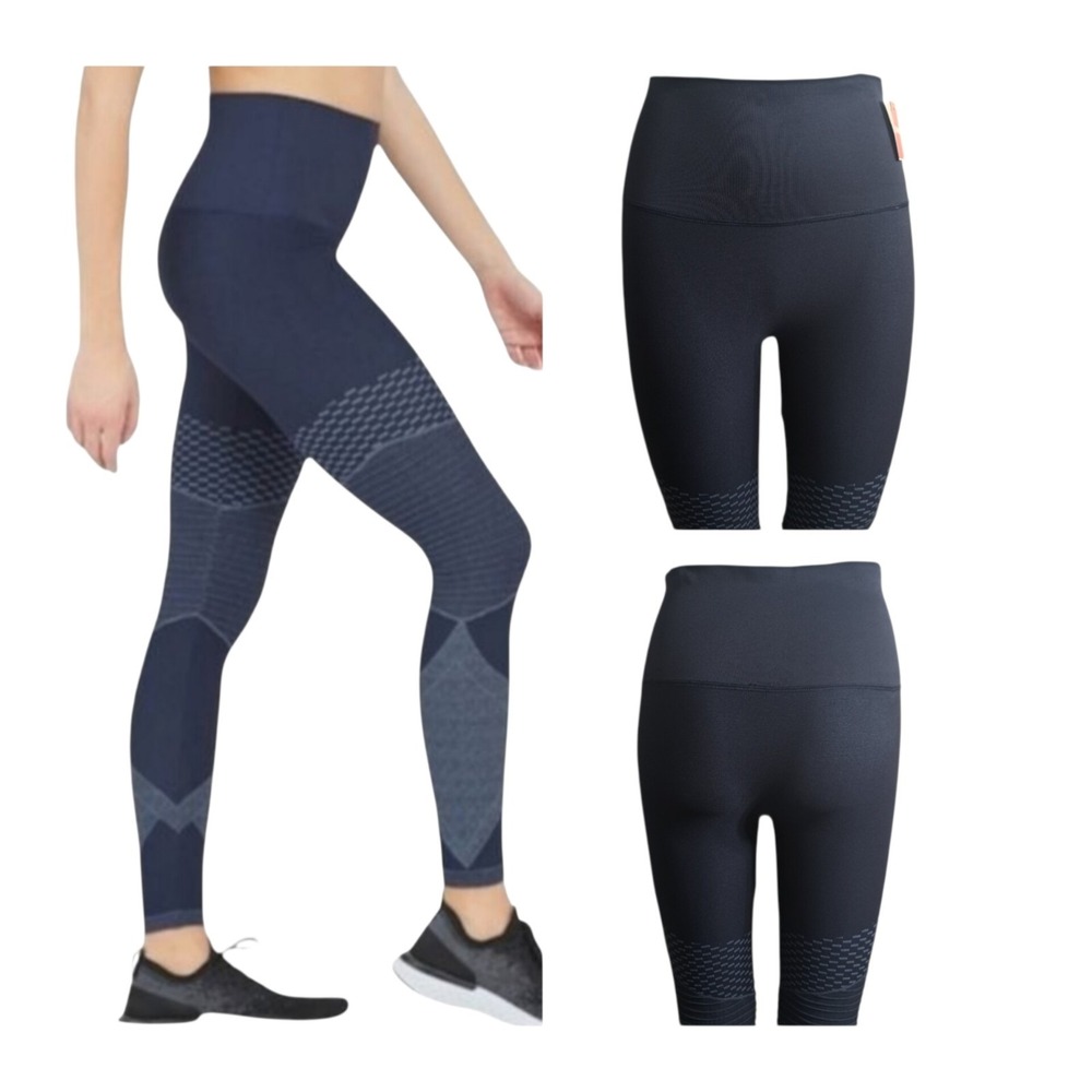 SPANX Women's Size Medium Seamless Moto Leggings Indigo Sky High Waist 50200R